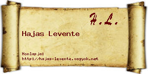 Hajas Levente névjegykártya